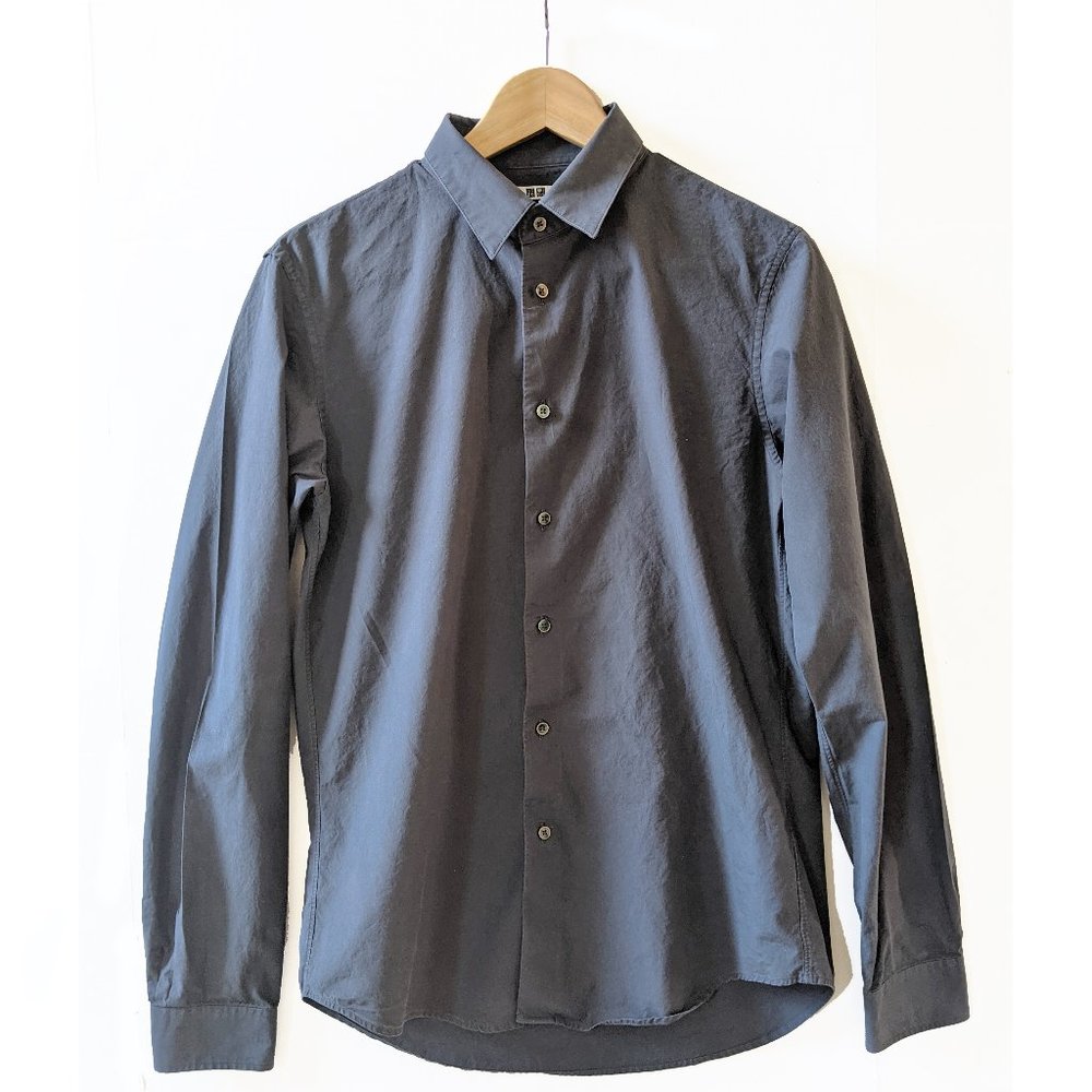 Uniqlo Men's Button Down Shirt Sz Small Dark Grey
